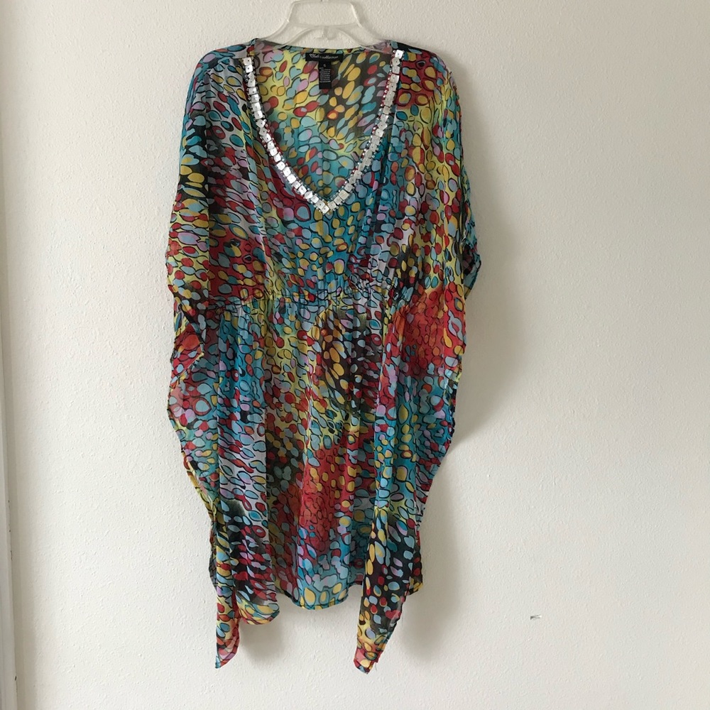Colorful bathing suit cover-up size S  bat-wing